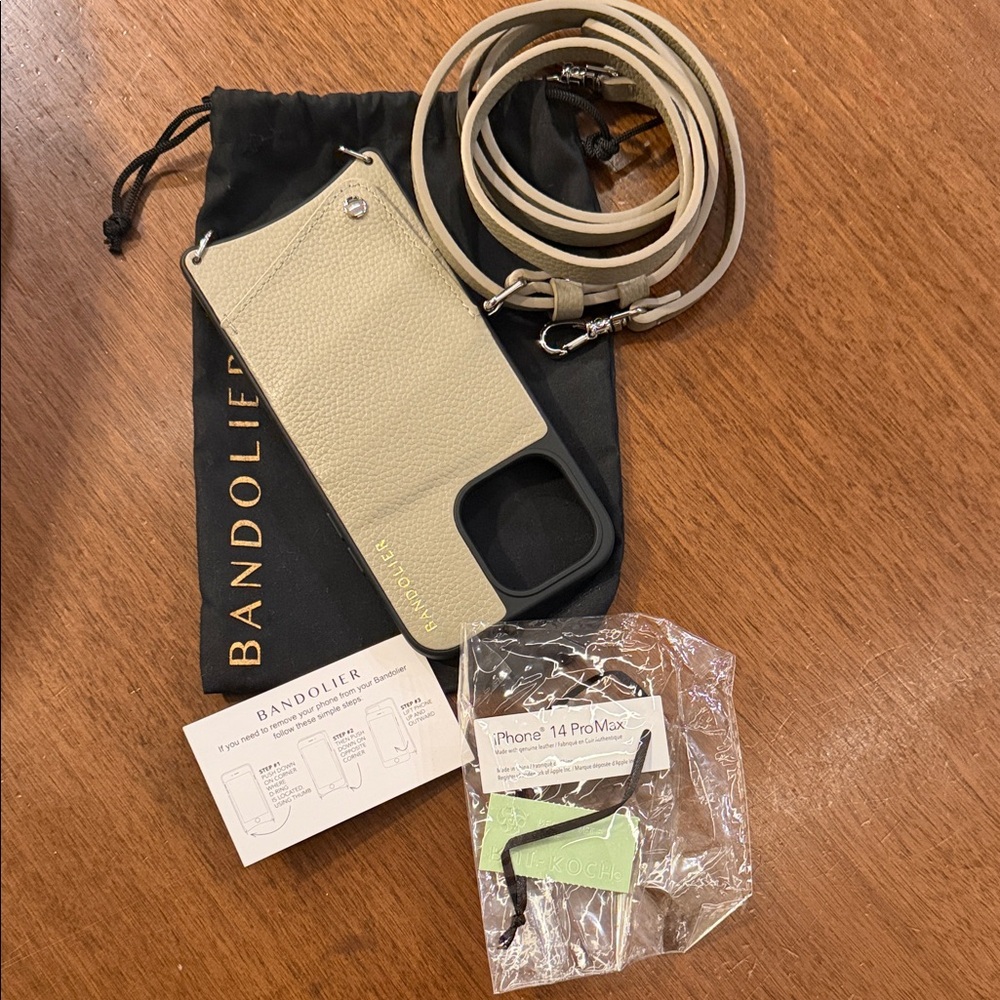 Bandolier Beige iPhone 14 Pro Max Crossbody Case